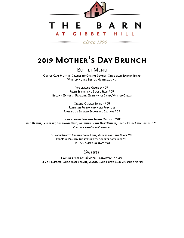 2019 Menu Barn Gibbet Hill Grill